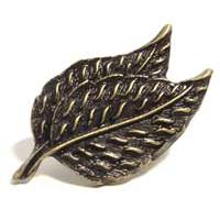 Emenee OR313-ABB Premier Collection Double Leaf 2-1/2 inch x 1-1/2 inch in Antique Bright Brass Floral Series
